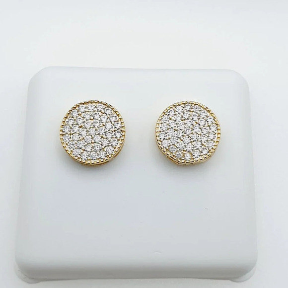 "14K Gold Plated Cubic Zircon Earrings, INUS1BR119 - Picture 5 of 10